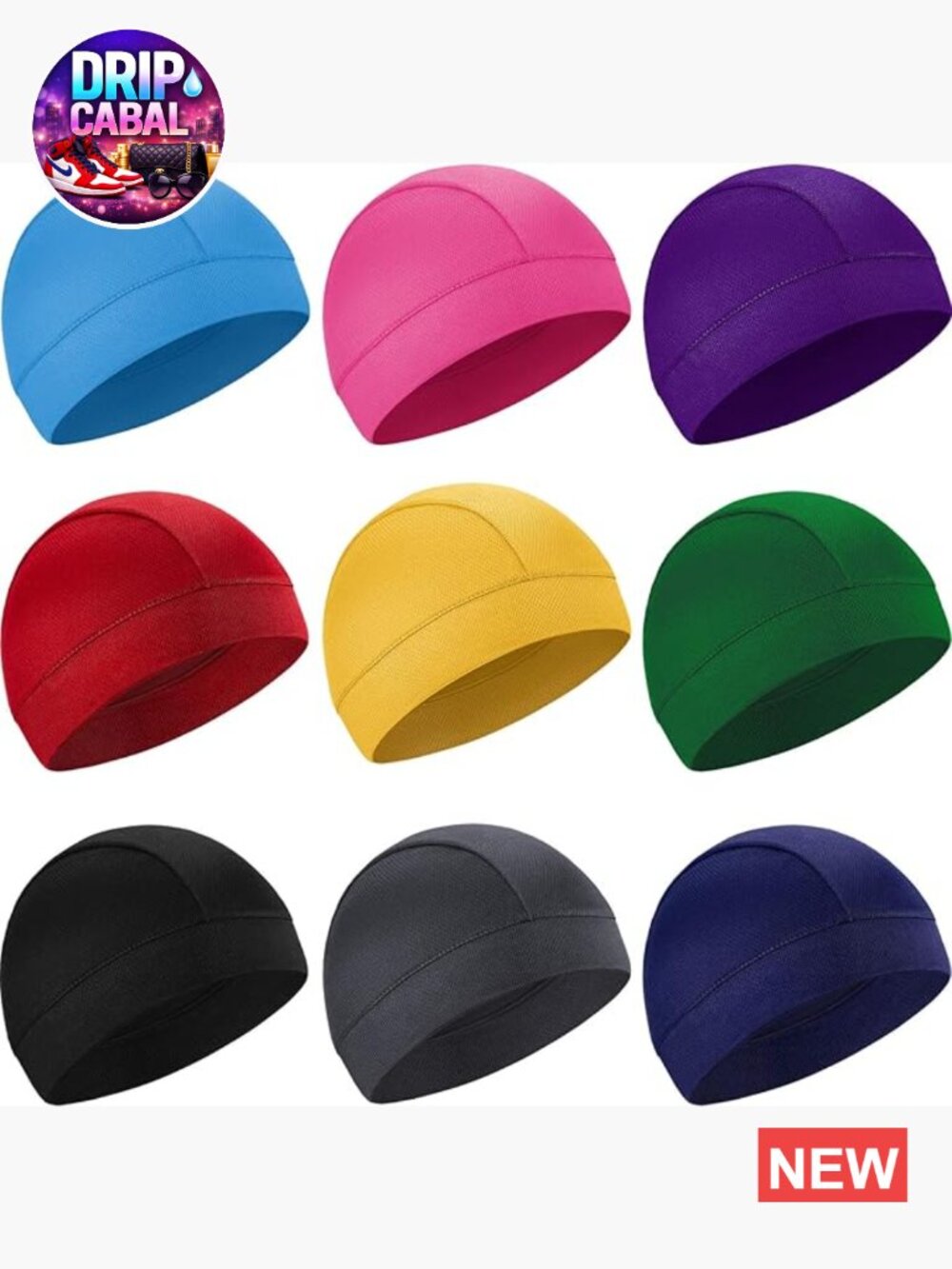 9 Pack Cooling Skull Caps Helmet Liner Sweat Beanie Cycling Running Hat Sports